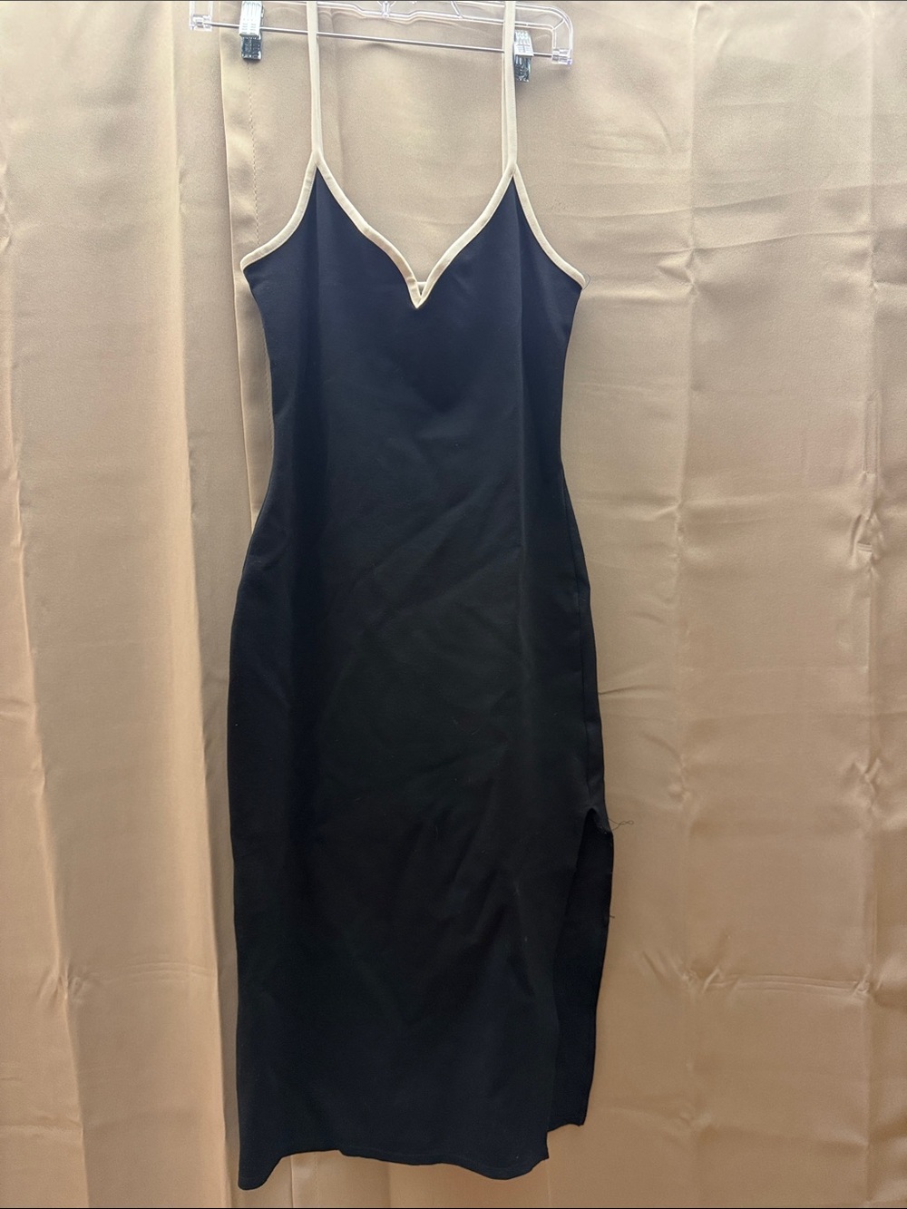 Abercrombie & Fitch Black Fitted Dress with White Trim Sz S
